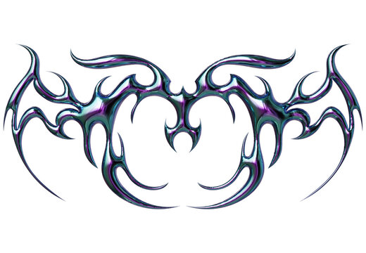 3d render of Cybersigilism ornamental gothic sigil patterns with neo tribal lines and cyber aesthetic