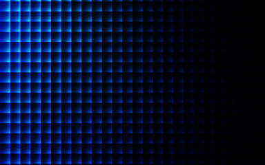 Abstract blue grid pattern with fading squares and dark background image