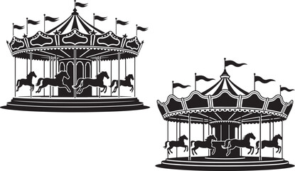 Modern carousel navigation icons set