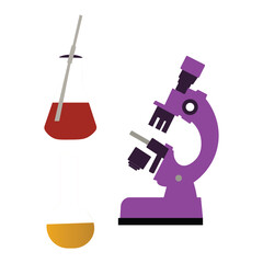 Round bottom flask with green chemical liquid flat icon long shadow chemistry icon