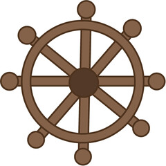 ship helm illustration 船　ハンドル　舵輪　シンプル　イラスト © 夢眺