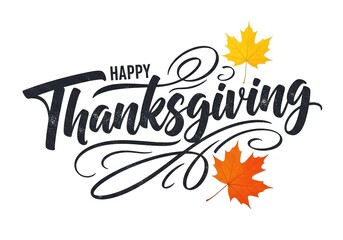 veterans day, Celebrate the spirit of gratitude with elegant calligraphy Happy Thanksgiving design, adorned with vibrant autumn leaves, perfect for expressing thankfulness and joy.
