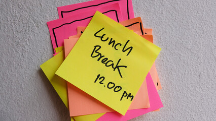 Lunch Break written on a memo.