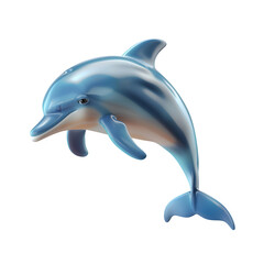 Graceful dolphin leaping playfully through clear blue ocean waters, a symbol of freedom and joy