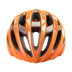 Vibrant orange cycling helmet offers superior protection and aerodynamic design for thrilling outdoor adventures and professional sport.
