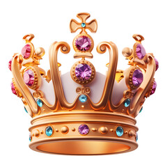 Exquisite golden crown adorned with vibrant purple and blue gemstones, symbolizing luxury, royalty, and achievement for prestigious projects.