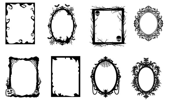 Gothic Blood Vintage Frame Set &ndash; Hand Drawn Vampire Victorian Horror Borders