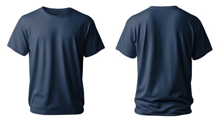 Blue t-shirt front/back view on a transparent background