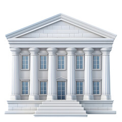 Majestic classical building with grand columns and pediment, symbolizing justice, law, and institutions, ready for your professional projects.