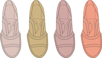 A charming collection of four pastel-colored espadrille shoes, perfect for summer fashion and casual elegance, showcasing light footwear options for women's style and comfort