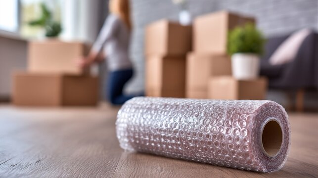 Moving day preparations are underway with packing supplies ready in a relaxed atmosphere