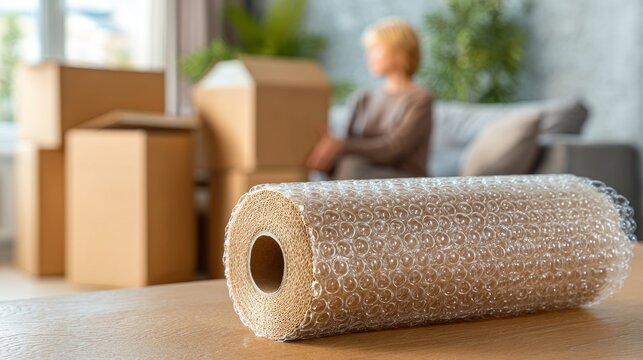 Having a relaxed atmosphere while preparing packing supplies for moving day