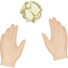 Fototapeta premium Hands Catching Crumpled Paper Ball 