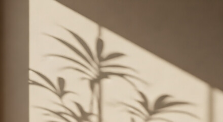 Botanical Shadow Wall Background With Natural Light