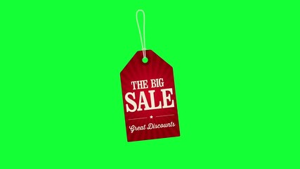 Dynamic big sale animation with a vibrant green screen, perfect for promotions and advertising campaigns with great discounts and special offers!