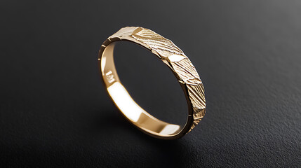 Capture the timeless allure of our artisan-crafted gold ring. Its unique hammered texture and sleek design speak volumes of sophistication. Perfect for special occasions.