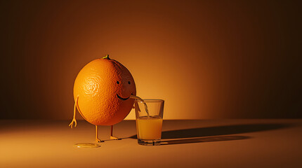 Fresh orange fruit on a table