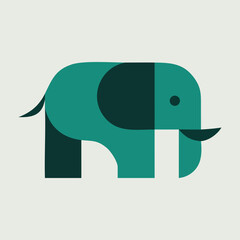Geometric Elephant Icon  Modern Stylized Vector Design
