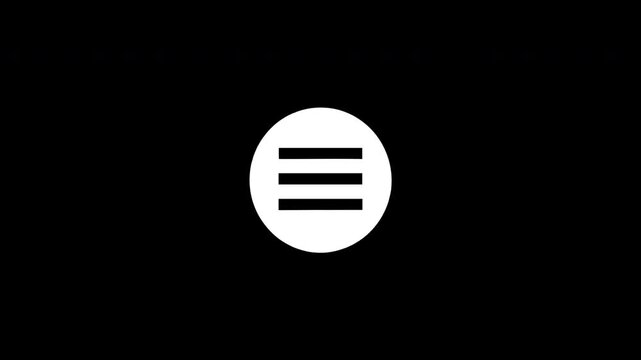 Pixelated hamburger menu icon transitioning on black background