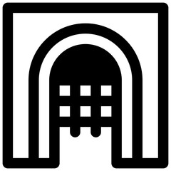 Fototapeta premium Portcullis. Outlined stroke vector icon with black-filled details.