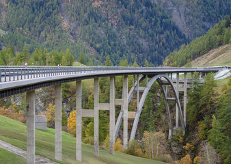 Bridge on the road to Simplon Pass, in the Swiss Alps