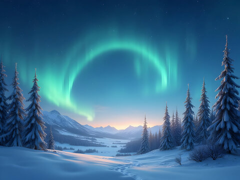 Northern lights palette with 2026 and slim arc