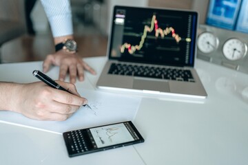 stock graph and business