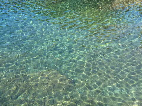 Sea ocean crystal clear transparent water Mediterranean sea. 