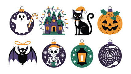 Festive Halloween Ornaments: A vibrant collection of decorative ornaments featuring classic Halloween motifs, perfect for seasonal celebrations and adding a touch of spooky fun.