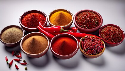 Kitchen Spices On Plain Background Chilli Spices