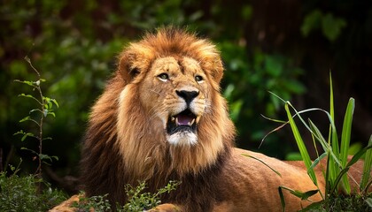 Lion Roaring In The Jungle