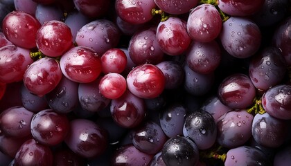 Red Grapes Close Up Background Black Grapes Texture