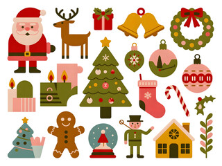 Fototapeta premium set of christmas elements