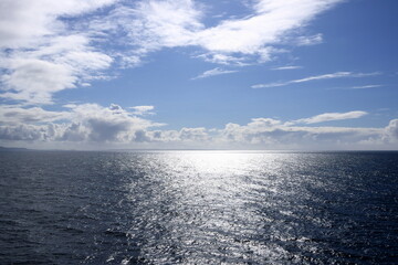 A distant view to the north coast of the Shetland Islands, Scotland