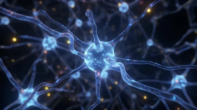 Active neuronal network transmission brain synapses neurology concept