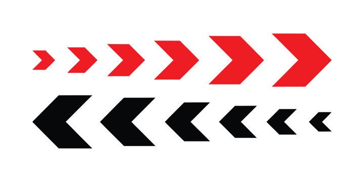 Red and Black Arrows Pointing Left and Right