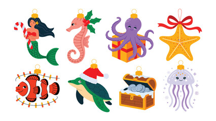 Ocean-Themed Ornament Collection: A charming collection of handcrafted ocean-themed ornaments, each capturing the essence of marine beauty.