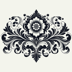 Elegant Decorative Floral Border, Black Ornamental Frame Design, Luxury Vector Illustration for Invitations & Prints