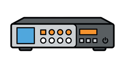 Fototapeta premium Illustration of a settop box, a device for receiving and decoding digital signals