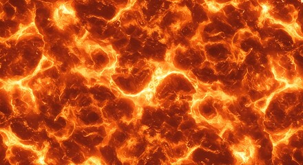 Molten Lava Flowing Surface Close Up Fiery Texture.