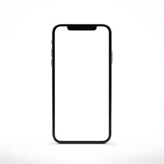 Modern smartphone with blank white screen isolated on background