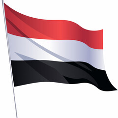 Yemeni flag waving vector illustration isolated on white background