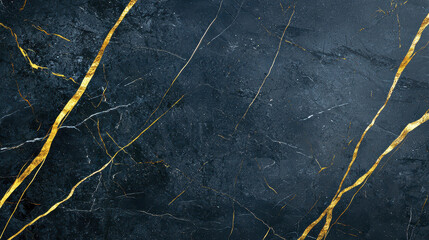 Dark marble texture with shimmering gold veins creates elegant and luxurious background. Perfect for design projects