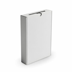 Tall White Box Mockup with Slot on Transparent Background