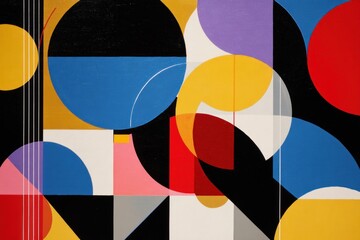 Obraz premium Abstract geometric art modern gallery digital artwork vibrant colors contemporary environment visual inspiration