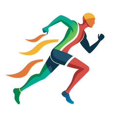 Dynamic Runner with Colorful Trails