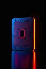 Cutting edge quantum processor glowing with futuristic design and dynamic light effects for advanced computing and technology innovations