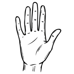 Obraz premium Open hand illustration in a simple line drawing style 