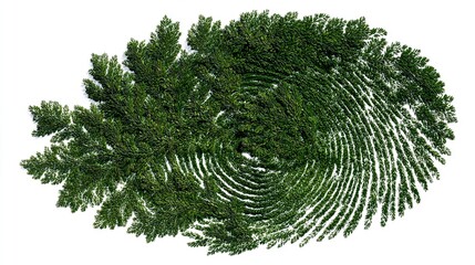 Verdant Identity: A Fingerprint Made Entirely of Green Leaves Against White Backdrop