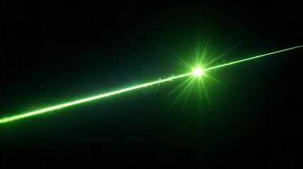 Vivid Green Laser Beam Cutting Through the Darkness Creates Striking Visual Impact